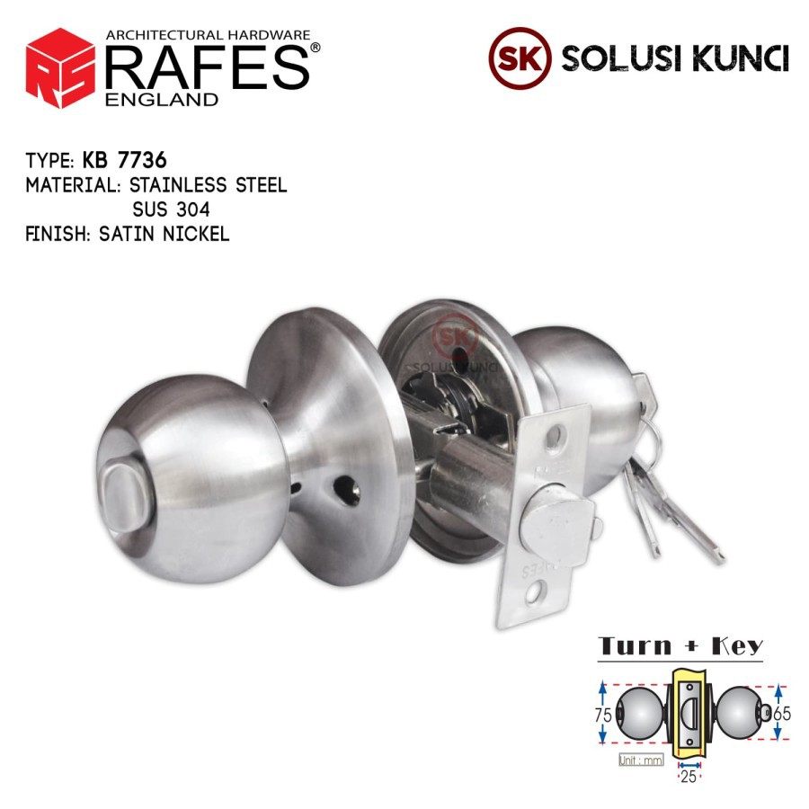 Kunci Bulat RAFES ENGLAND SUS 304 (KB 7736)