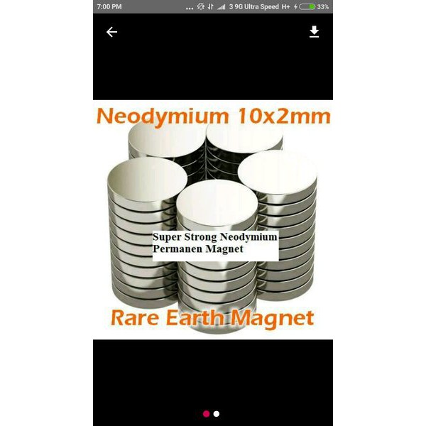 

DNB6 MAGNET SUPER KUAT UK 10X2MM KELIPATAN 100 PCS