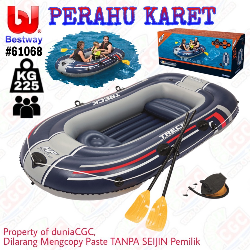 Bestway 61068 Hydro Force Raft Treck X2 Set Perahu Karet 3 Orang SNI