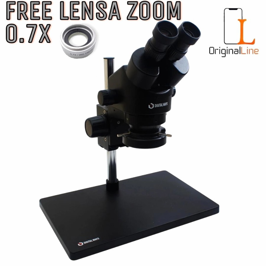 MICROSCOPE / MIKROSKOP BINOKULER / BINOCULAR DW - BC - X DIGITAL WAYS ORIGINAL + LENSA ZOOM 0.7X