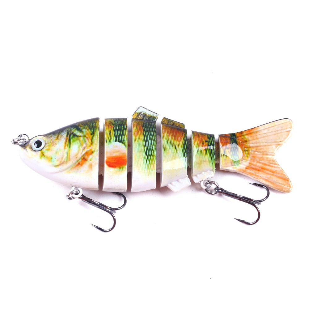 HENGJIA 1Buah 10cm/18g Minnow Umpan Pancing Jointed 6 Segments Crankbait Wobbler Fishing Lure Ikan