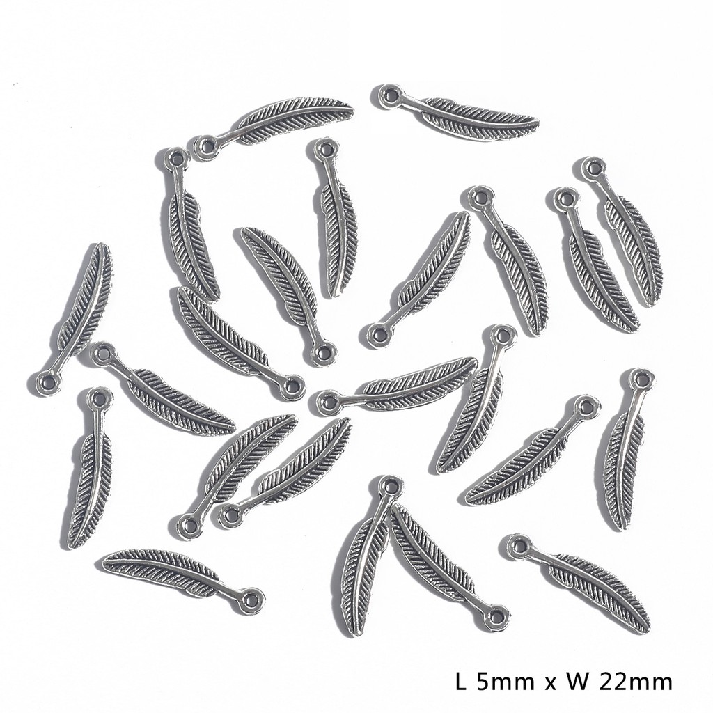 10-50 Pcs Aksesoris Manik-Manik Daun Bahan Alloy Lapis Silver Untuk Membuat Perhiasan Handmade