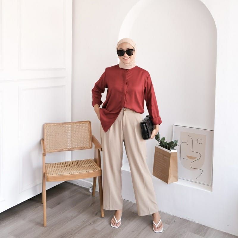 Kemeja Wanita Maudy Shirt Oversized LD 115 TERMURAH !!!-7