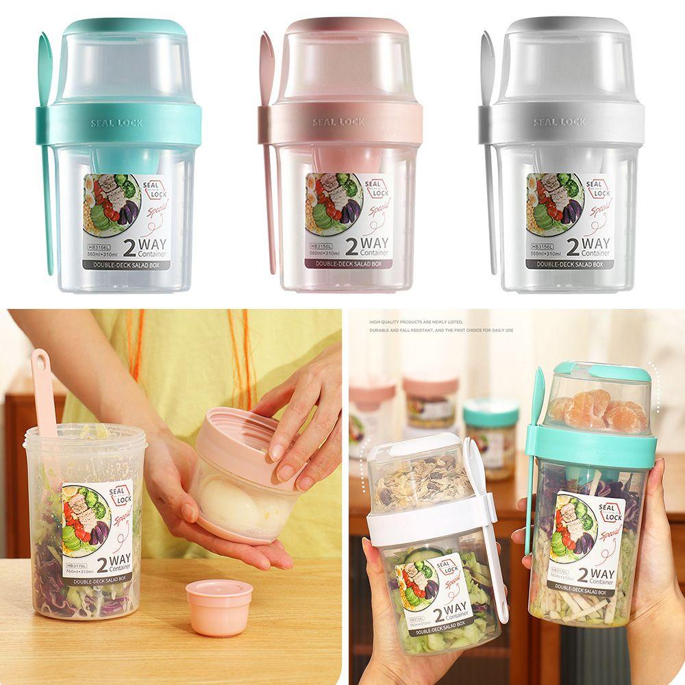 R-FLOWER Fresh-keeping Box Portable Food Container Toples Penyimpanan Dua Lapis