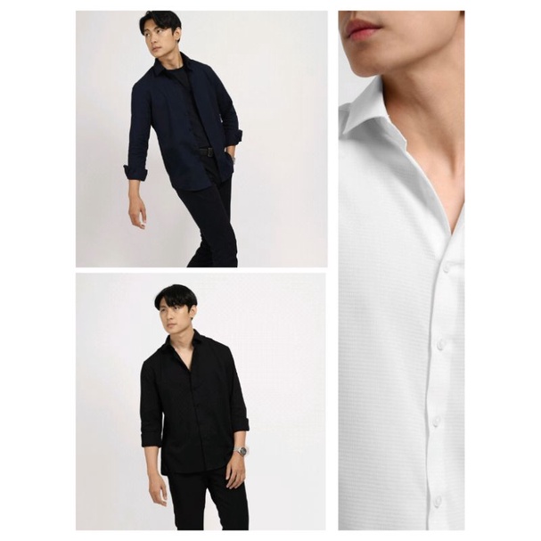 Clagary Spread Collar Long Sleeve Shirt by Heymale