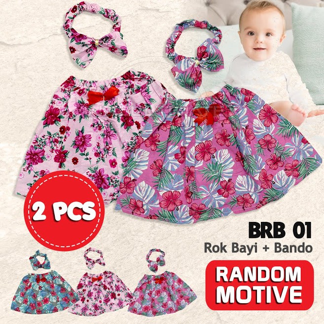 Rok Bayi Perempuan + Bando Pita Bayi Rok Anak Perempuan Bawahan Bayi Perempuan Hiasan Kepala BRB-01