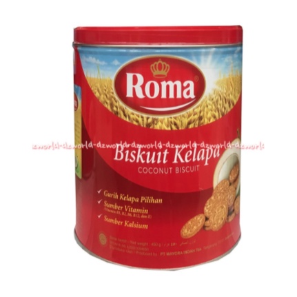 Roma Biskuit Kelapa Coconut Biscuit 450gr Biskuit Kue Roma Kelapa Roma Kaleng Romma