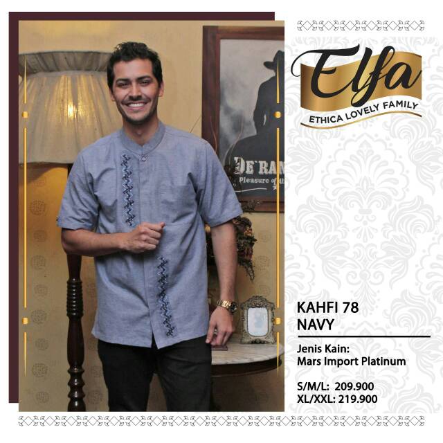 Ethica Elfa 81 Navy - Baju Muslim Family Sarimbit Keluarga Original Termurah - Gamis Dress