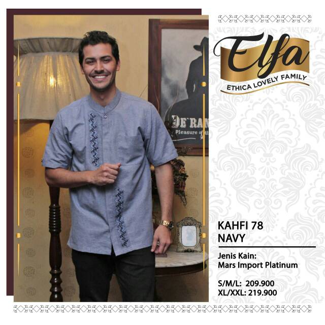 Ethica Elfa 81 Navy - Baju Muslim Family Sarimbit Keluarga Original Termurah - Gamis Dress