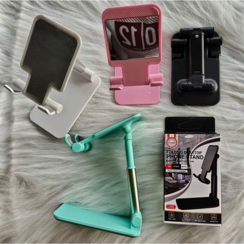 HOLDER PHONE STAND UNIVERSAL FOLDING DESKTOP / DUDUKAN HP PACKING PLASTIK PUTIH