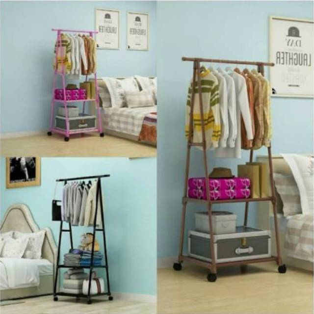 Stand Hanger Triangle Buku / Rak Pakaian / Rak Baju / jemuran berdiri gantungan berdiri murah