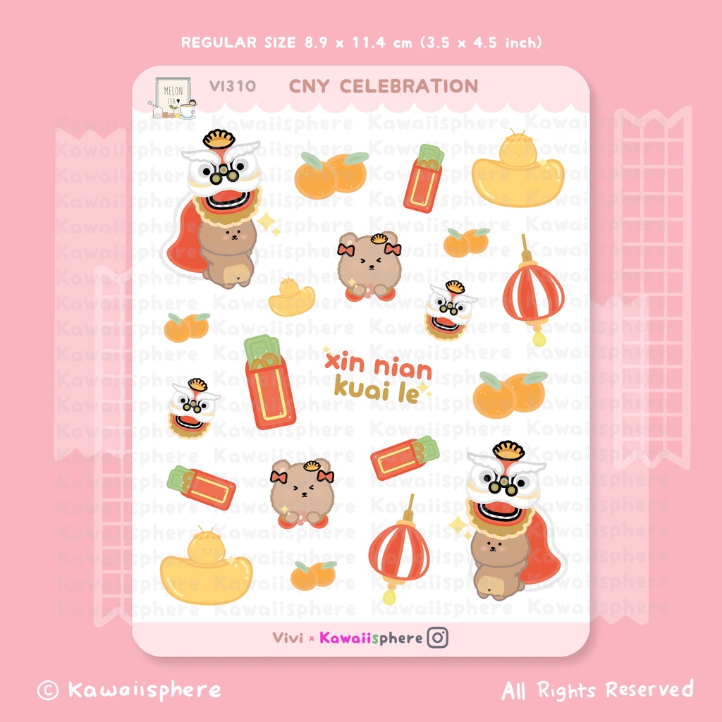 

CNY Celebration | Chinese New Year Sticker | Journal / Ring Planner 6-holes Sticker | Stiker Binder Tema Imlek 2022