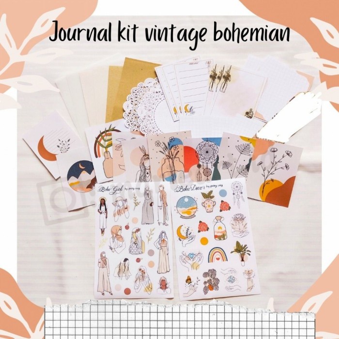 

[RESTOCK] Journal kit tema vintage bohemian
