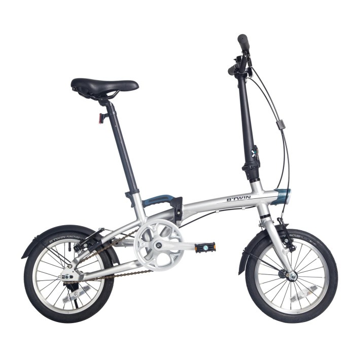 Btwin sepeda lipat tilt 500 14" XS Silver Decathlon - 8527256