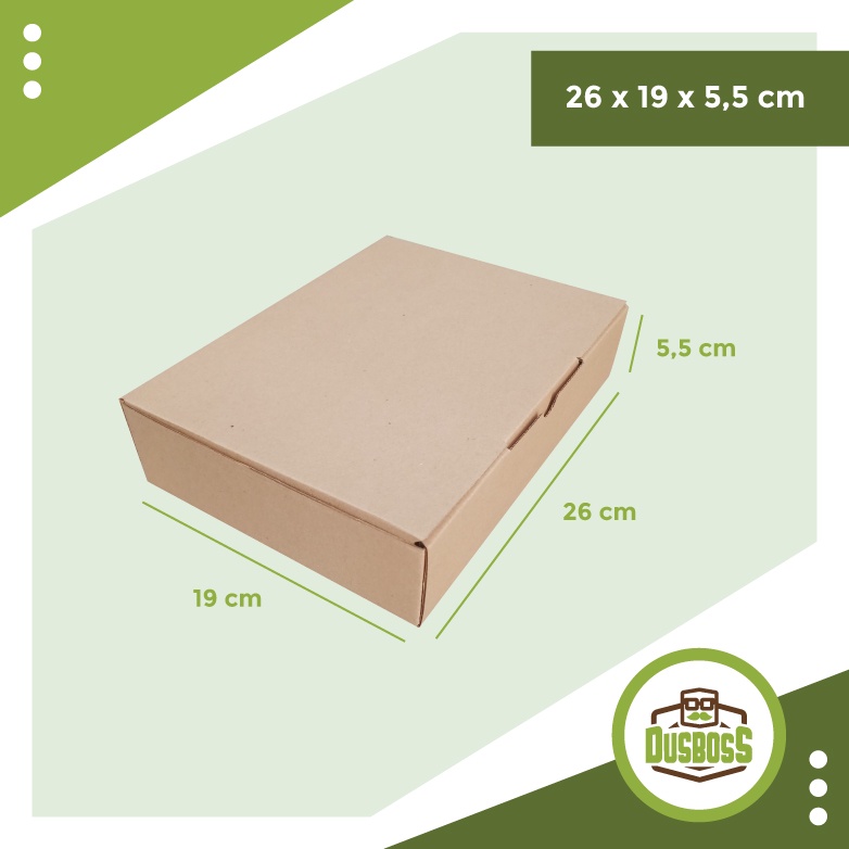 

Kardus 26 x 19 x 5,5 cm -- Die Cut dan easy usage