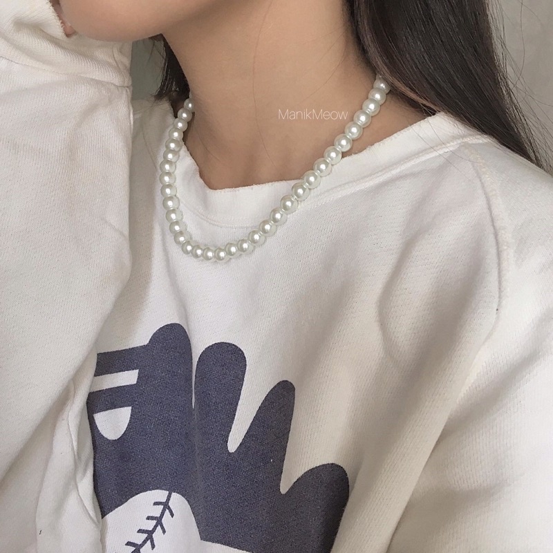 [ COD ] Simple Pearl Necklace / kalung mutiara / vintage retro necklace / Korean necklace