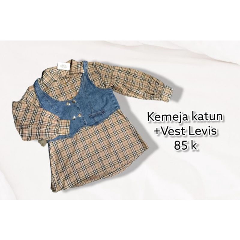 kemeja katun cewek vest levis