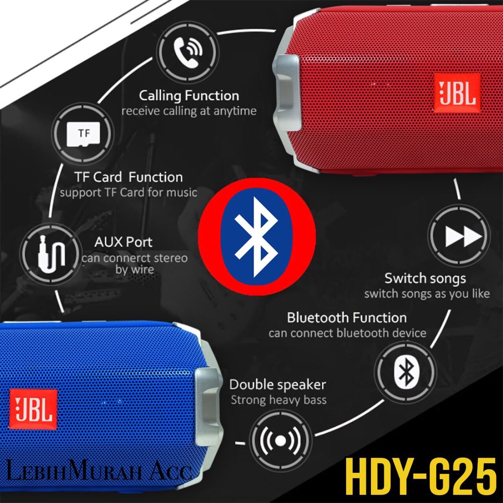 Speaker Bluetooh JBL G25 Wireless Portable Speaker Aktif HDY G25 High Bass Dual Speaker