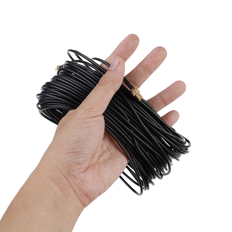 (LUCKID) 1pc Kabel extension Antena router WiFi RG174 RP-SMA male Ke male Panjang 20m