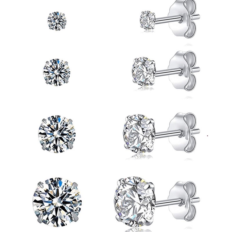 Anting stud zircon kecil titanium anti karat korean style model terbaru - ercassia