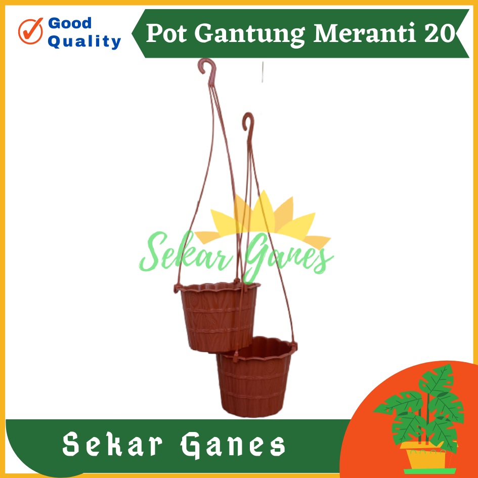 Pot Gantung Meranti 20 Merah Bata Merah Coklat Terracota Terracotta Pot Bunga Gantung Motif Gentong Mirip Country Murah Termasuk Tali Pot Bunga Gantung Murah Grosir Unik Plastik Putih