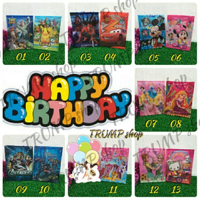 

Tas Ulang Tahun/Paper Bag Karakter size S