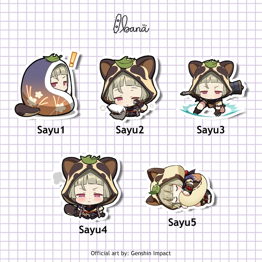 

[BANA] Stiker Genshin Impact SAYU Sticker Bijian Vinyl Waterproof