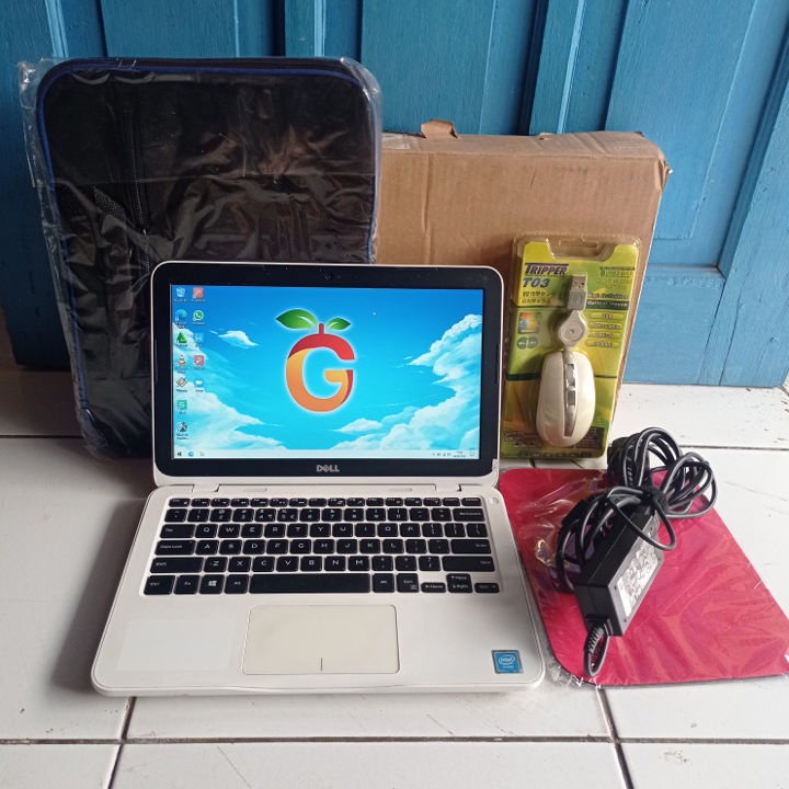 Dell Inspiron 11-3162 Putih Slim 12 inch Fullset Intel RAM 4GB SSD 120GB Windows 10 Ori Bluetooth