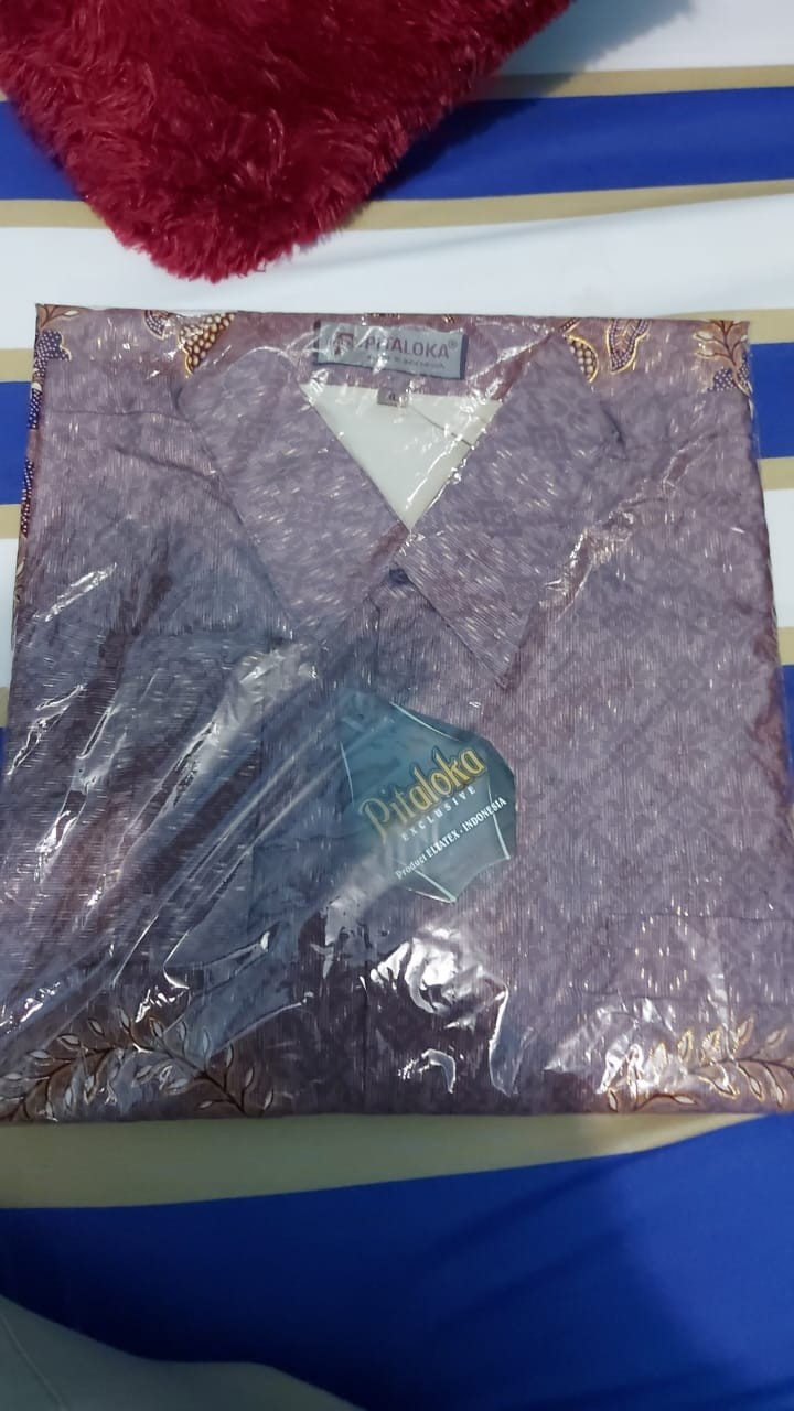 Kemeja Batik Semi Sutra Sanwos Berfuring Kantong Depan Fashion Pria M L Xl Xxl Jumbo Kerja Kantorann