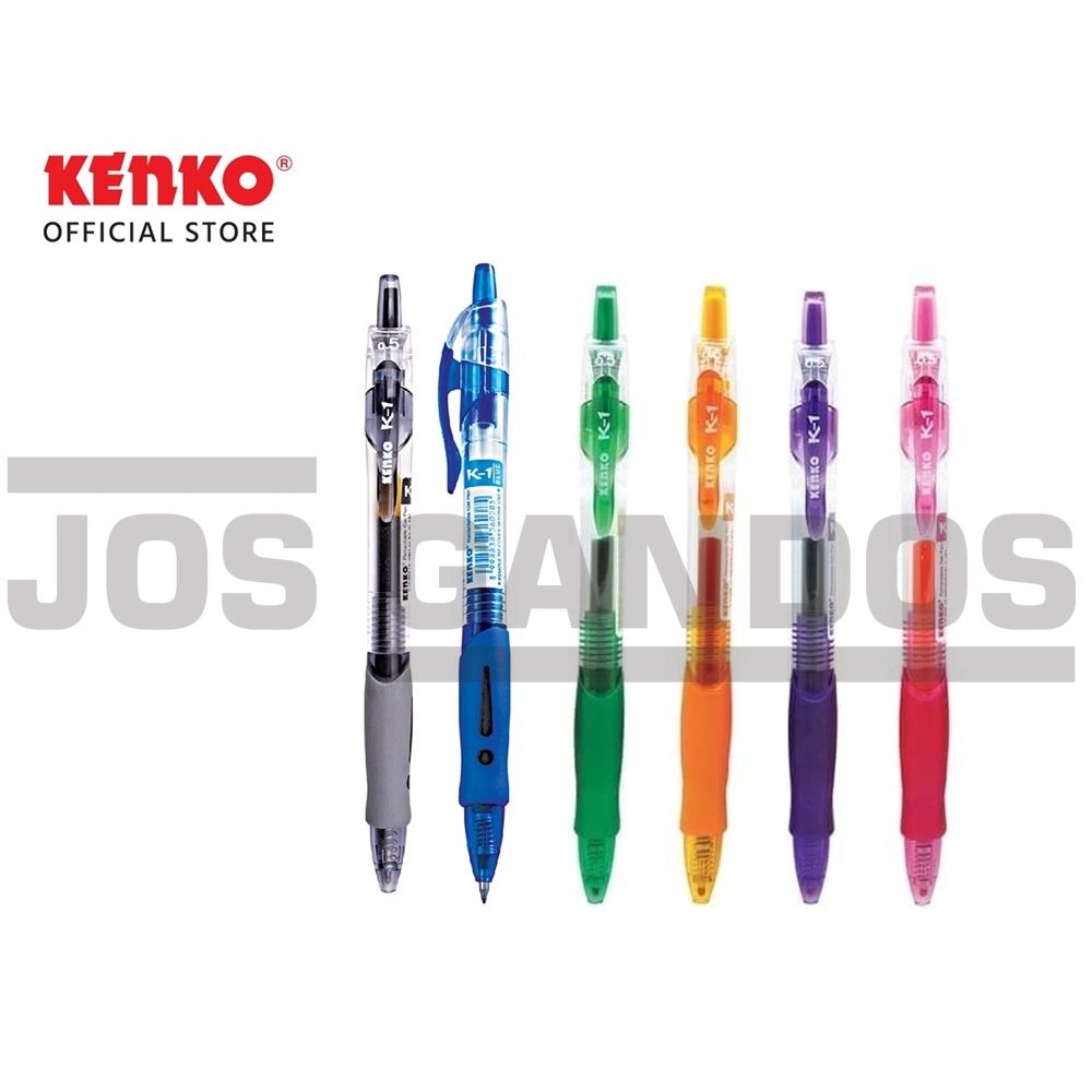 

Pulpen Gel KENKO K-1 Retractable Hitam , Biru , Merah , Pink , Hijau , Ungu , Orange - Eceran