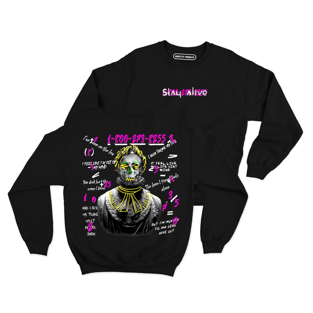 Sweaterpolos Basic Sweater ALIVE ( Sablon ) Unisex Pria &amp; Wanita