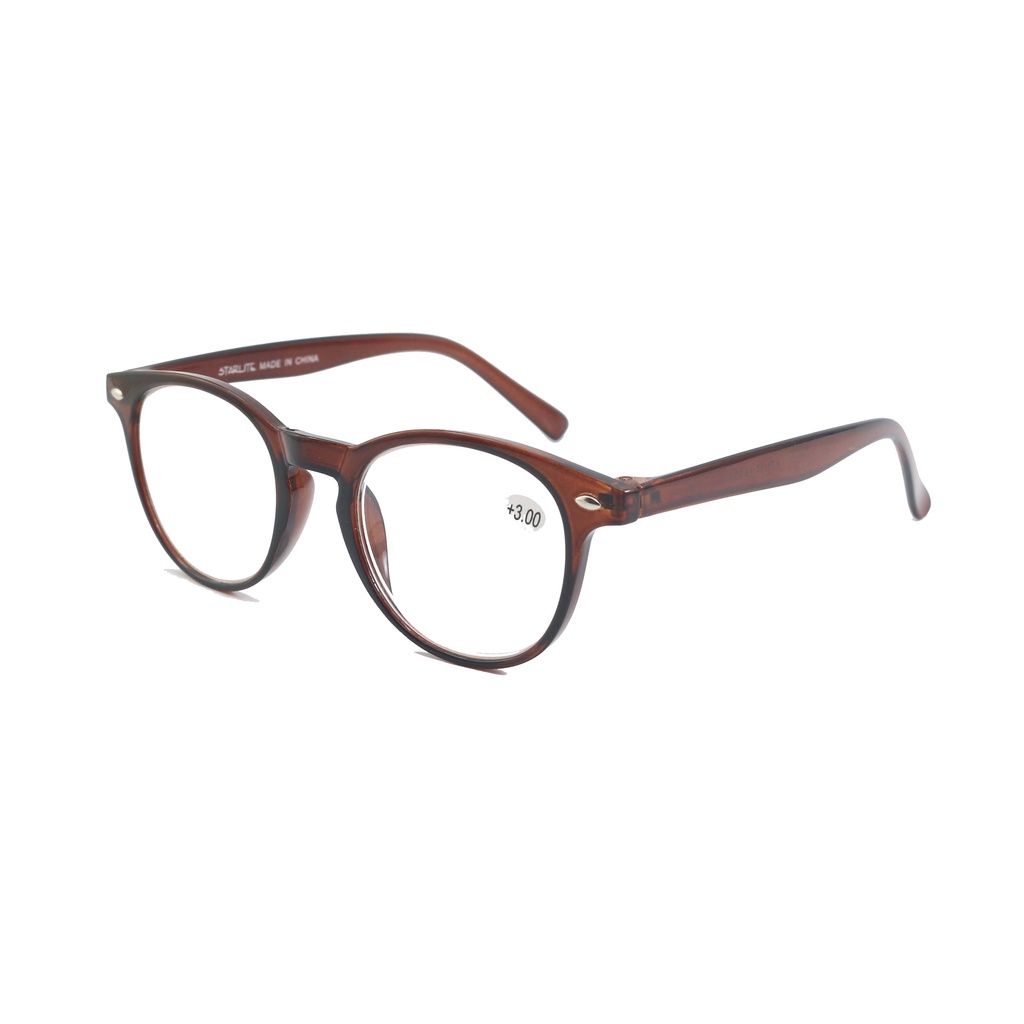 119 PLUS/KACAMATA BACA RABUN DEKAT FRAME OVAL BROWN/KACAMATA PLUS ORANG TUA PRIA WANITA/UNISEX-1