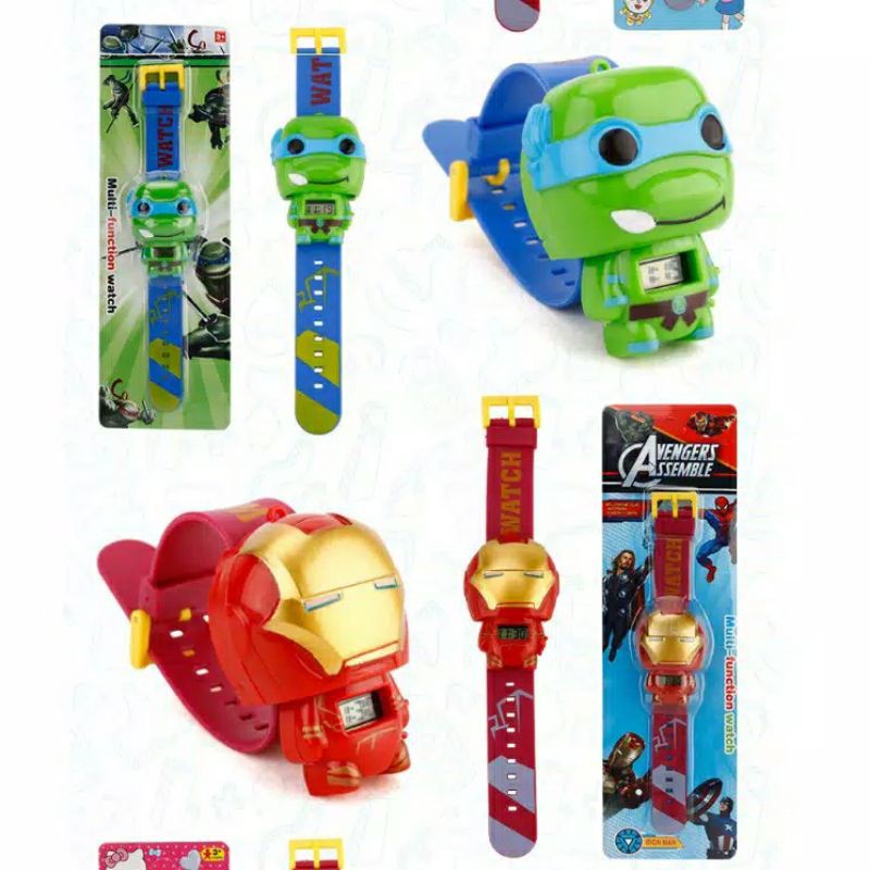 Jam Tangan Karakter Anak Jam Tangan Cartoon batman spiderman frozen hello kity micky minnie