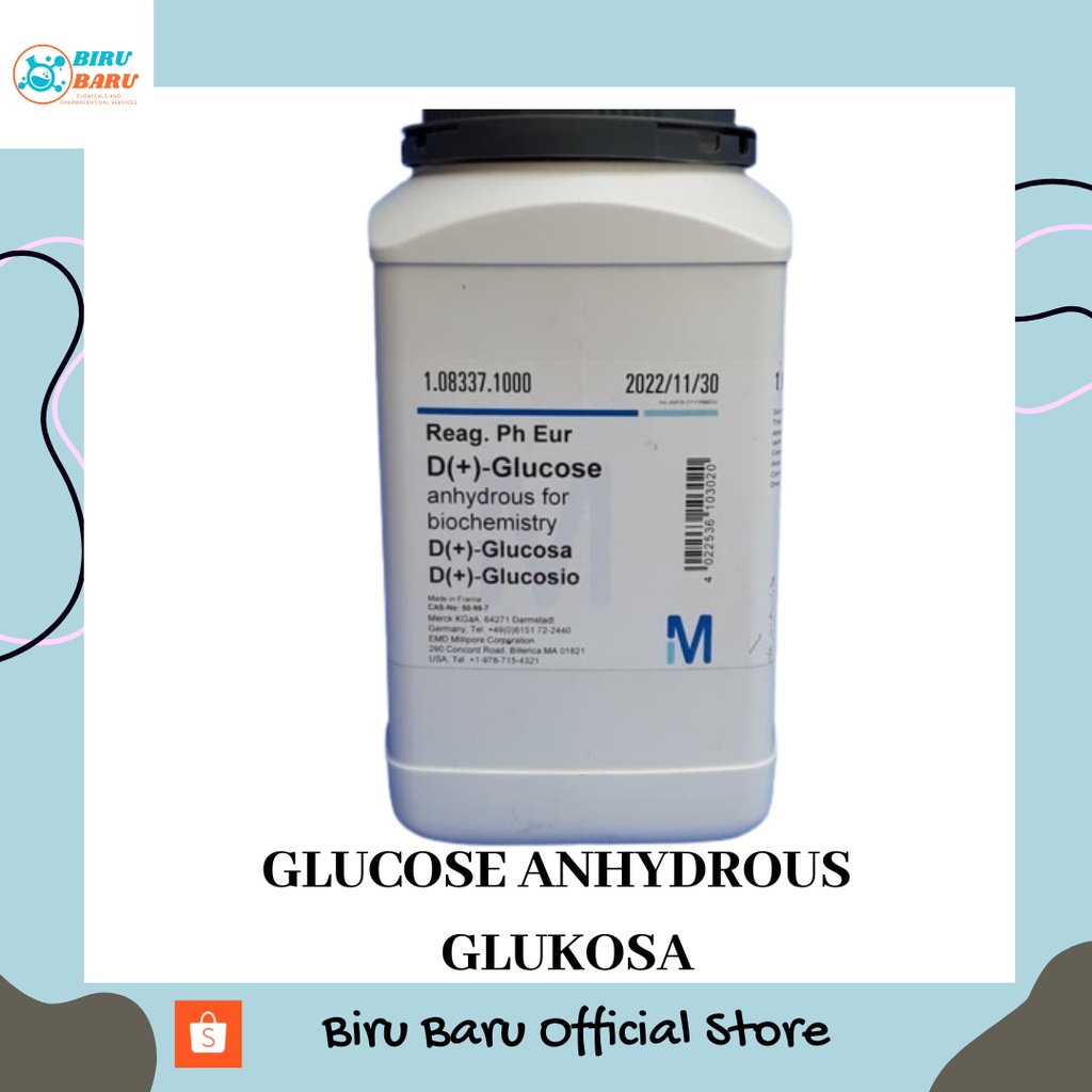 GLUCOSE ANHYDROUS / GLUKOSA 10 GRAM PRO ANALISA MERCK BEST