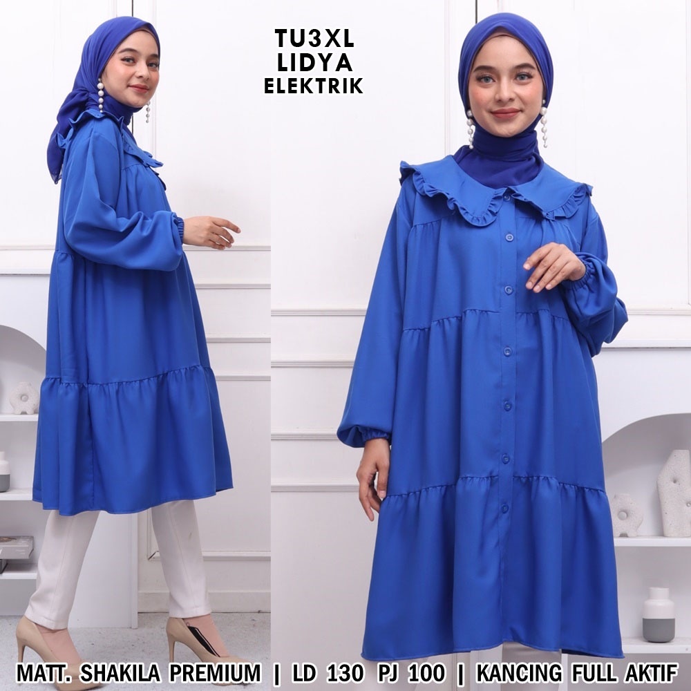 BIGCLO - (COD) LD 130cm Tunik Jumbo 3XL TU3XL2 Atasan Wanita Muslim Lengan Panjang