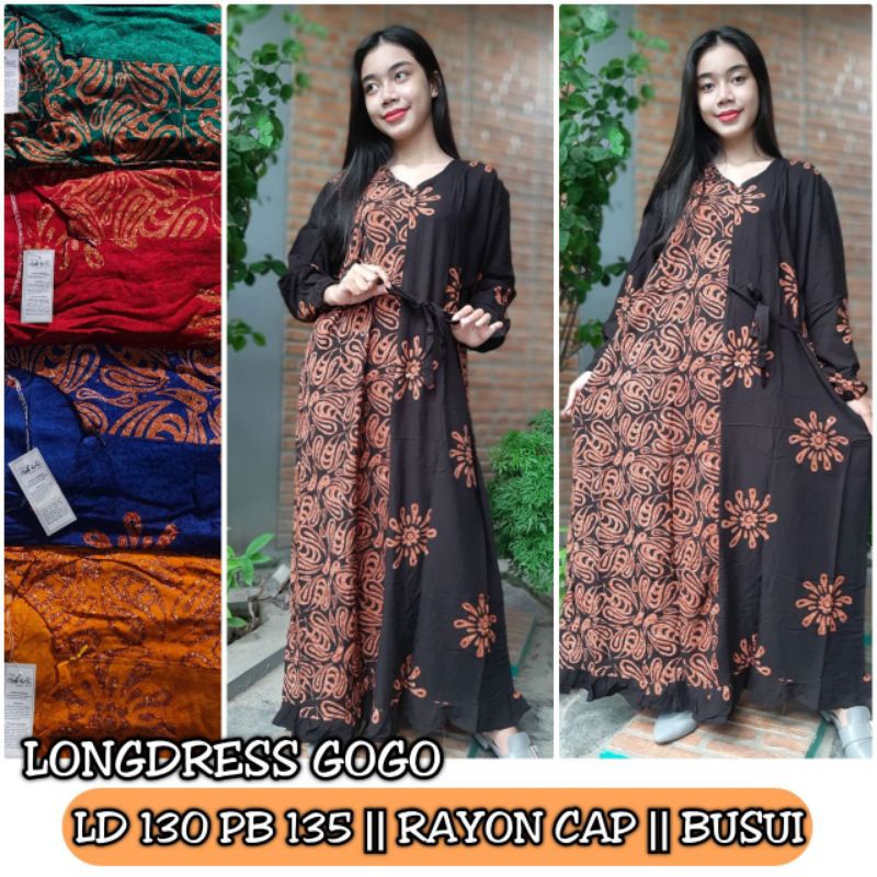 DASTER Maura jumbo busui ld 130 gugo kancing depan Batik cap pekalongan-Jumbo 1