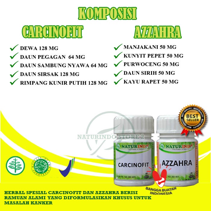 OBAT HERBAL KANKER SERVIKS NATURINDO BPOM 100% HERBAL AMPUH Carcinofit Azzahra COD-1