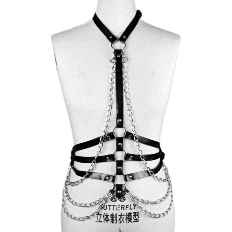 [HF015] Body Belt Harness Fashion PunkTriple Layer