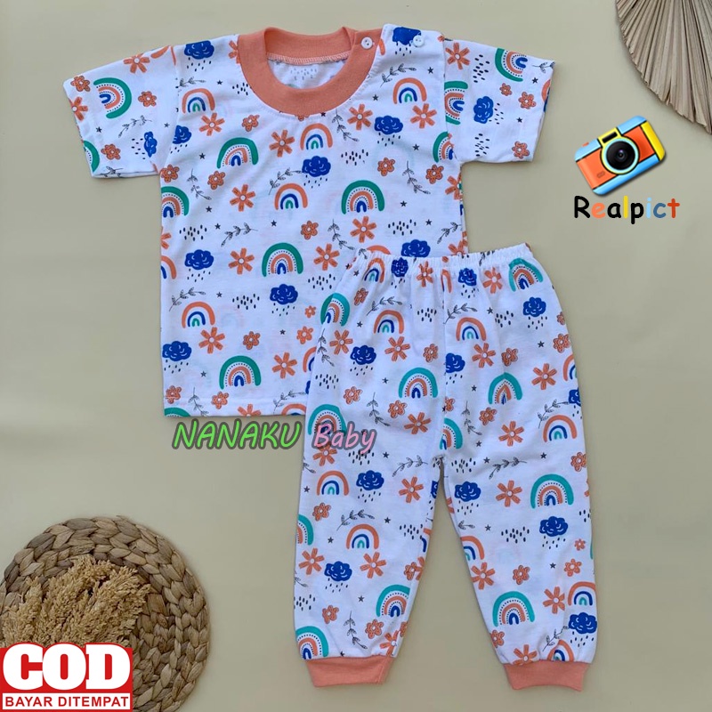 Ana Baby -Setelan Baju bayi Celana panjang baju pendek Usia 3-12 Bulan