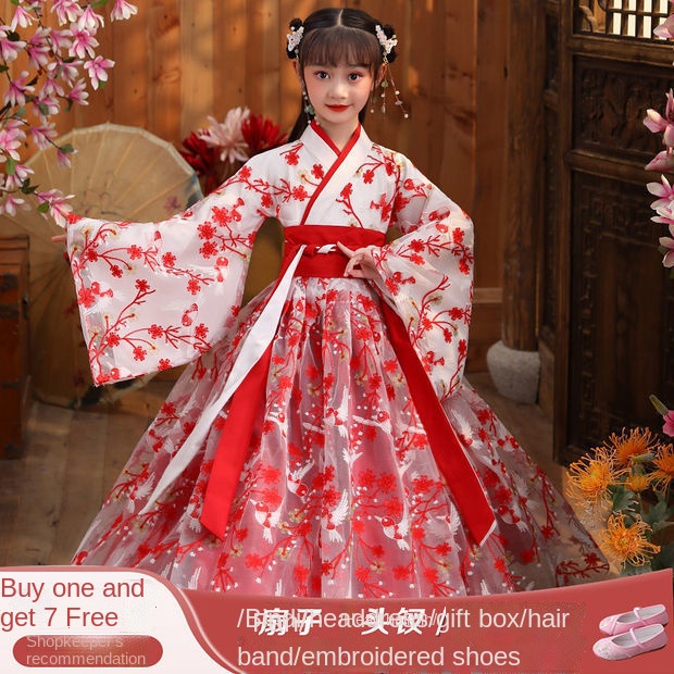 China's children's tiling, Chinese style, Tang style fairy, elegant children's voice, skirt, summer