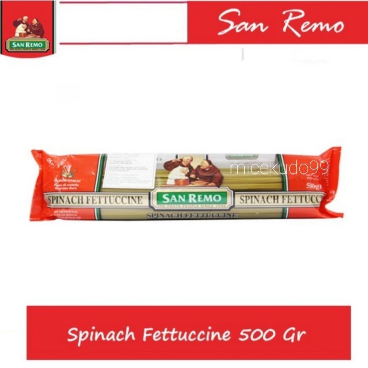 

SAN REMO SPINACH FETTUCCINE 500GR / SANREMO PASTA FETUCINI HIJAU BAYAM DURUM WHEAT