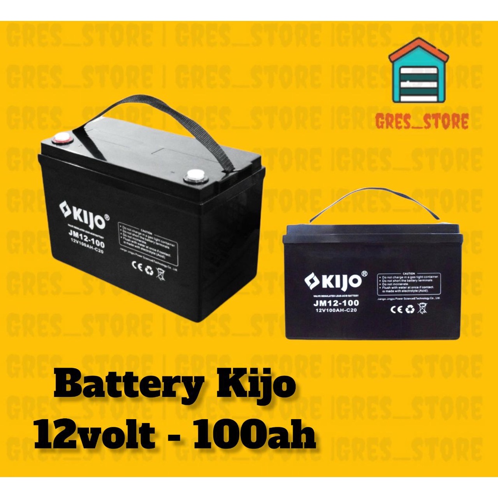 Sekar_Shop07 Battery Kering Or Aki Solar Panel Surya Aki Kijo 100Ah Vrla Merk Kijo 12V 100Ah 12Volt