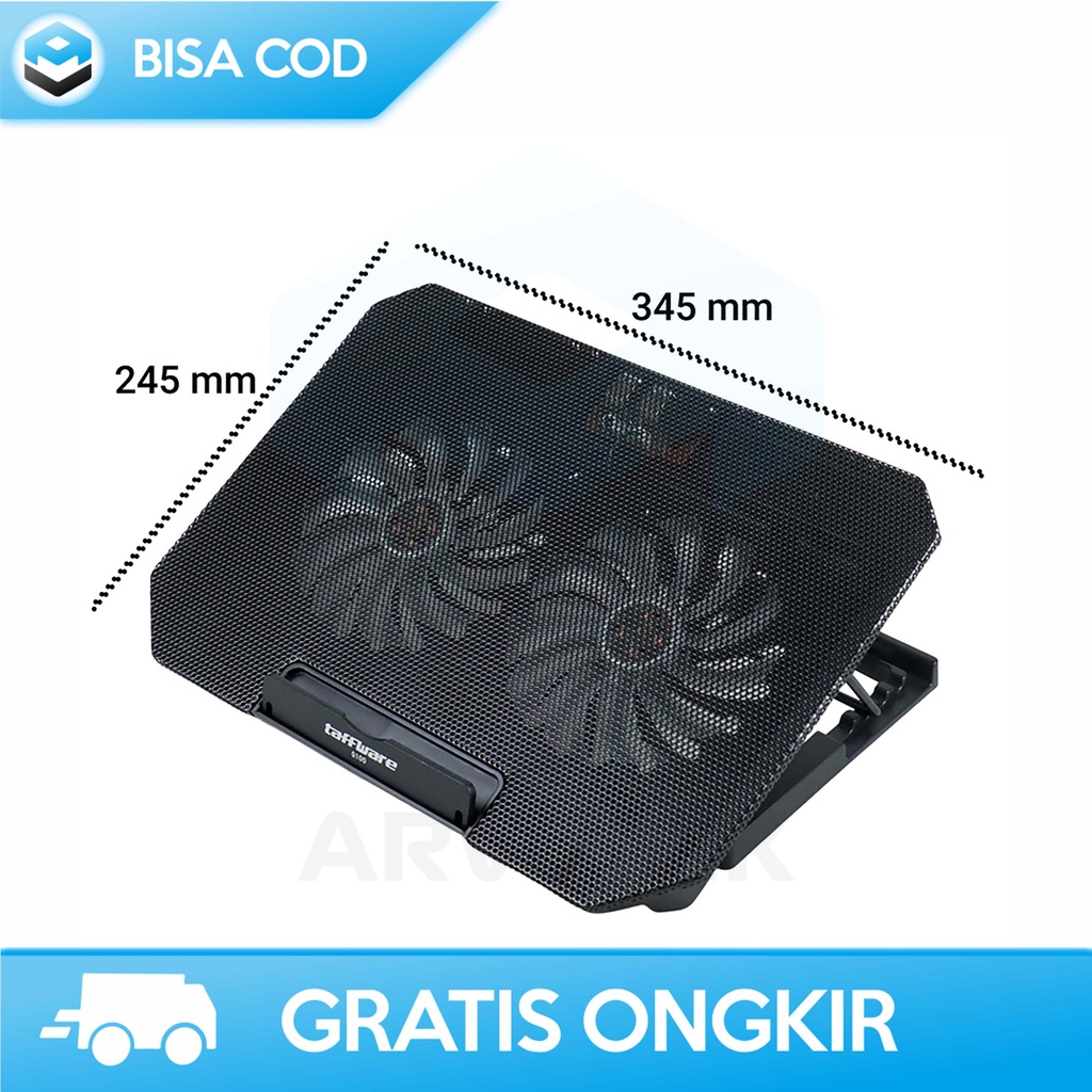 COOLINGPAD PENDINGIN LAPTOP TAFFWARE Q100 WITH 2 FAN ADJUSTABLE SPEED