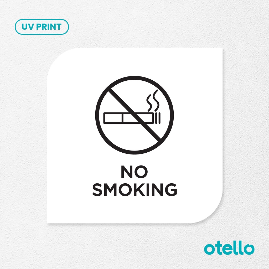 No Smoking 2 Sign Board Akrilik Tempel Signage Dinding Papan Label Acrylic Restoran Wall Stiker Dinding Petunjuk Toko Cafe