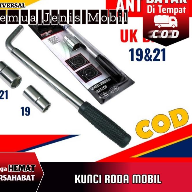 SALEE.. KUNCI RODA BAN SERBAGUNA L BISA PANJANG PENDEK UK BAUT 19 & 21 / KUNCI L BAN MOBIL