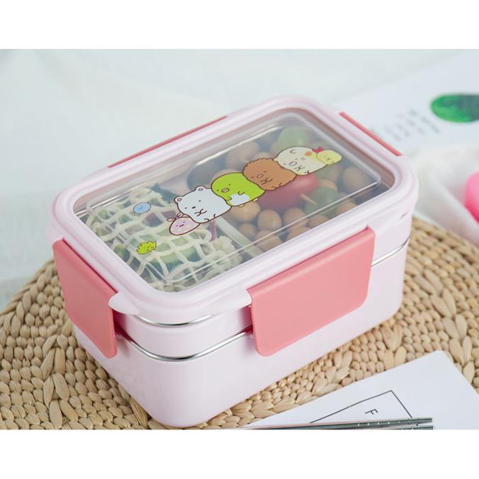 Kotak makan ANAK Lunch Box Tempat makan 2 tingkat 304 STAINLESS