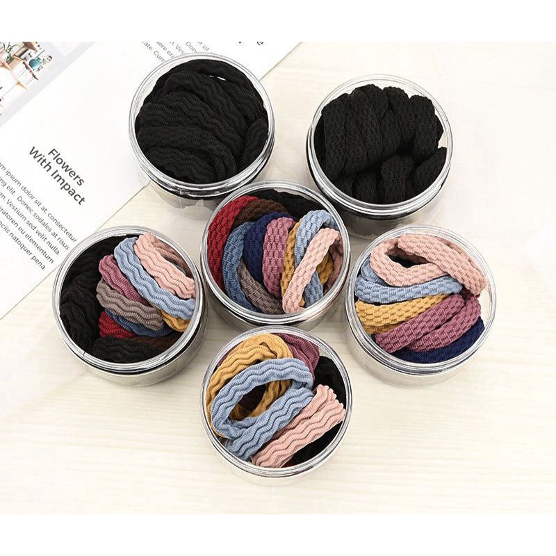 (20pcs) BC IKAT RAMBUT KOREA KARET MULTI COLOR free tabung