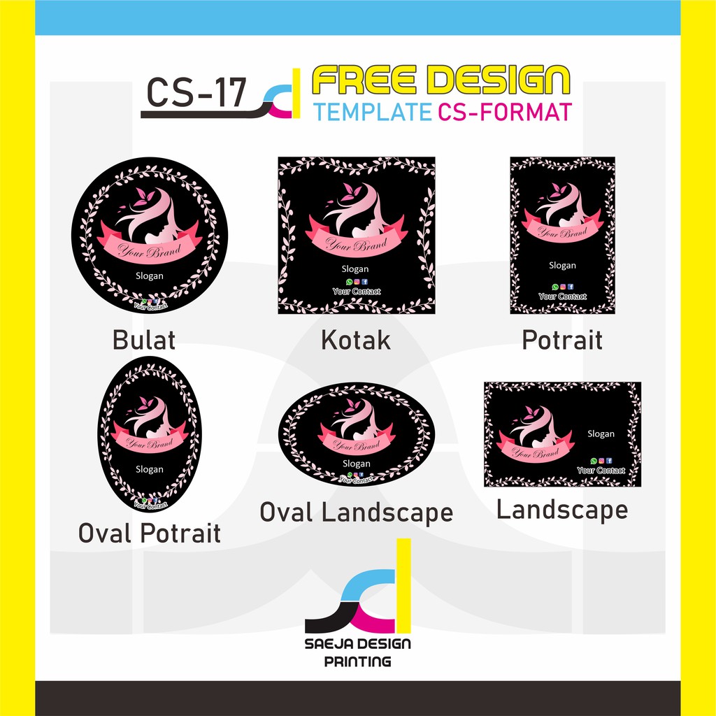 Stiker Label Skincare Custom Design Vinil A3+