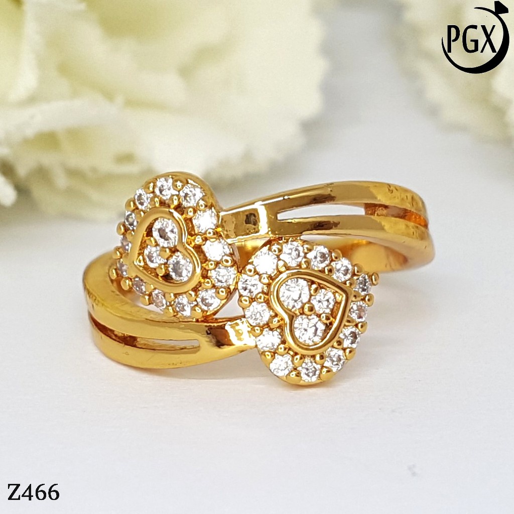 PGX Cincin Xuping Wanita Lapis Emas Aksesoris Perhiasan Fashion Premium - Z466