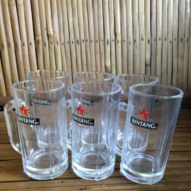 (1pc) Gelas gantel gagang kaca bening bintang (harga per 1pc)